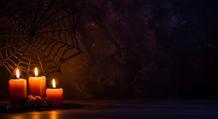 Halloween pumpkins with spiderwebs