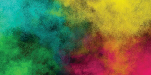 Vibrant abstract art colorful explosion of holi powder displaying rich hues and textural depth with a stunning blend of color.