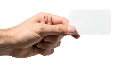 Fototapeta premium Hand Presenting Blank Card Showing Details of Skin and Grip.