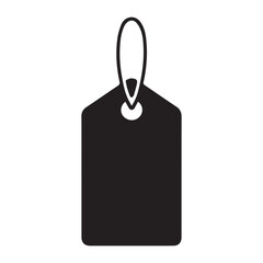 Fototapeta premium Black Tag Icon on White Background with Loop