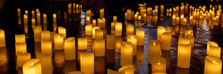 candles on the concert stage background for design purpose