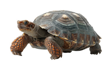 Obraz premium Turtle walking on land nature habitat animal view isolated on transparent background, png