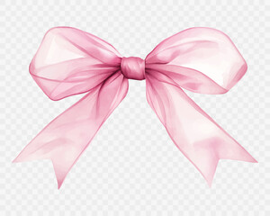 Delicate watercolor Pink Bow Vector Illustration for Elegant Gift Themes in Light Colors for Wedding and Celebration Decor