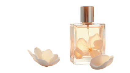 bottle of perfume with white background,