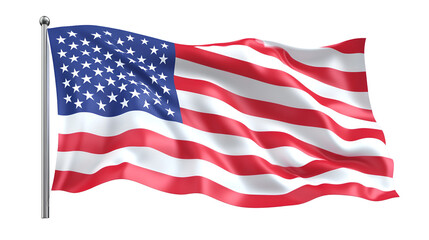 Obraz premium Waving American Flag on Transparent Background for Patriotic Designs and National Holiday Projects