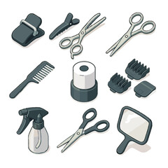 Icon shears clip strip blending clips essentials styling cape sectioning vector handheld