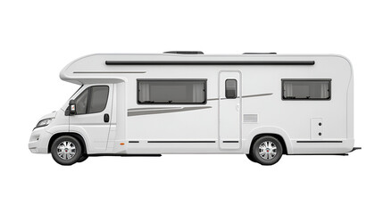 White Camper Van with Sleek Design for Road Trips and Outdoor Adventures on a Transparent Background