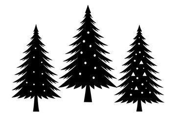 Fototapeta premium Vector illusion of set of christmas trees