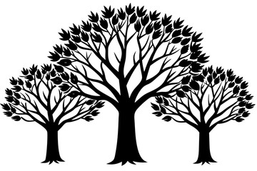 Obraz premium Tree silhouette vector