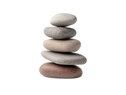 Stacked smooth stones create a calming zen balance evoking peace, harmony, and mindfulness for wellness.