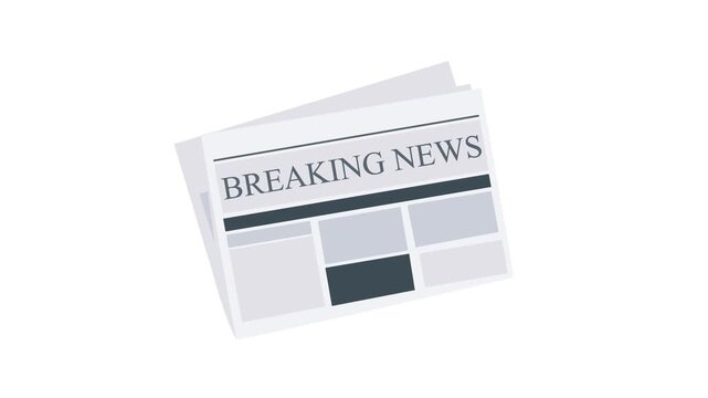 Breaking news newspaper on white and green screen background