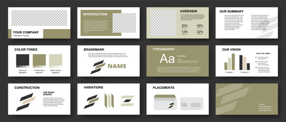 Corporate brand guideline presentation template with modern design
