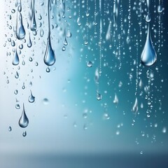 water drops on blue background