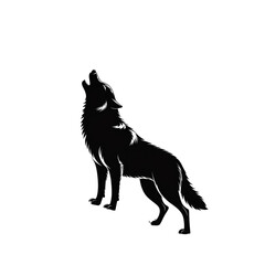 vector illustration of a wolf, vector wolf silhouette
