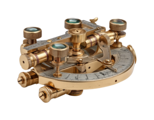 Navigating the stars antique sextant maritime museum historical artifact exploration isolated on transparent background, png