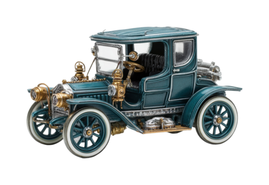 Vintage car model display decorative isolated on transparent background, png