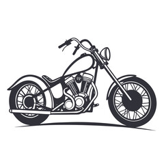 Classic chopper motorcycle isolated on white background, a symbol of freedom, adventure, and the open road, embodying the spirit of rebellion and style
