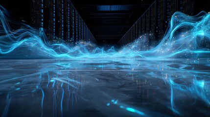 Abstract Flow of Data in Futuristic Server Room