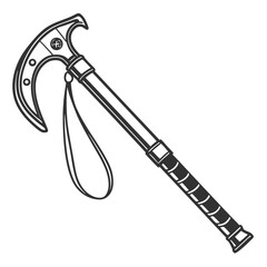 Illustration of a walking cane isolated on white background, a supportive aid for mobility, balance, and outdoor activities