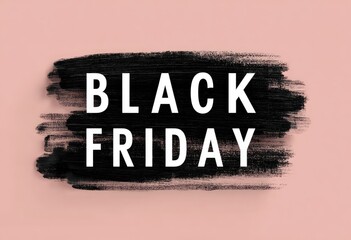 Black Friday sale promotion.  A dark, textured brush stroke in black with the words "Black Friday" in white