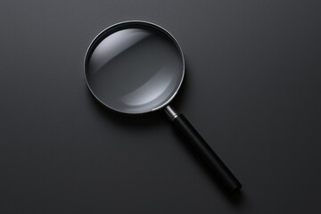 Magnifying Glass on a Dark Background, Symbolizing Investigation, Exploration and Clarity with Copy Space