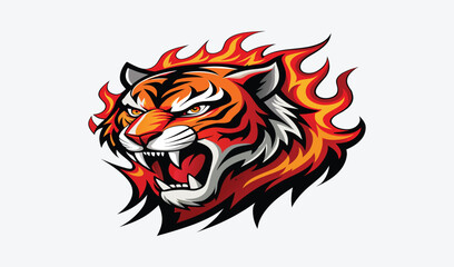 A fierce tiger head vector for a powerful mascot or bold tattoo design