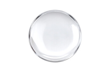 Clear glass sphere with light reflection isolated on transparent background