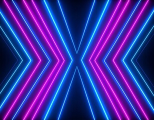 Fototapeta premium Neon lines converging