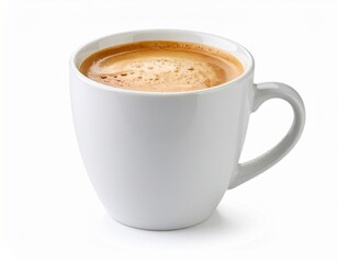 Fototapeta premium White Coffee Cup Filled with Espresso and Frothy Milk Foam