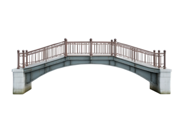 Elegant pedestrian bridge with ornate railings offers a charming architectural element for your designs.