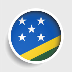 Flag of Solomon Islands, round icon with shadow, national symbol