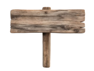 Rustic wooden directional signpost offers a charming, weathered look perfect for nature and travel themes.