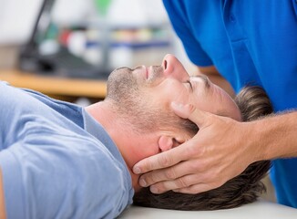 Fototapeta premium man having a back massage