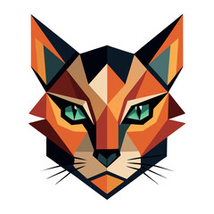 Fototapeta premium abstract geometric cat face modern design white (1).eps