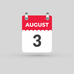 August 3 calendar Date Month icon