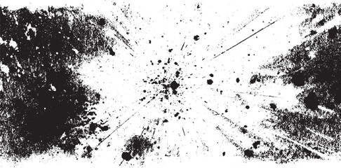 Abstract black ink splatter explosion on white background vector  starburst explosion splatter grunge texture white