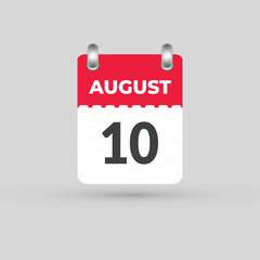 August 10 calendar Date Month icon