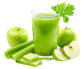 Refreshing green apple and celery juice, perfect for a healthy lifestyle boost and vibrant wellness.
