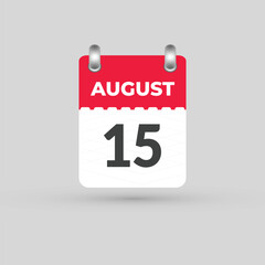 August 15 calendar Date Month icon