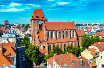 View of Torun old town with Torun Cathedral, Poland © monticellllo