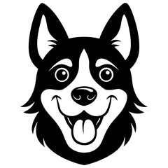 dog emoji expressions pack  cartoon face set  whit.eps