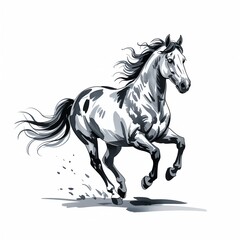 Obraz premium A majestic horse galloping gracefully, capturing the essence of freedom and strength in motion.