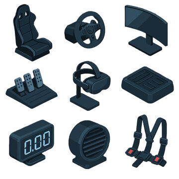 Vent icon vector lap simulator panel headset vr cradle racing seat