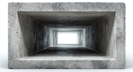 Concrete tunnel section, perspective view