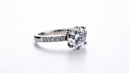 Elegant Diamond Ring Adorned with Sparkling Side Stones Radiating Luxury and Timeless Beauty for Occasions