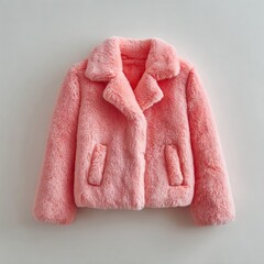 Light pink faux fur jacket