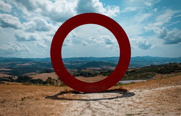 Red ring in the landscape
