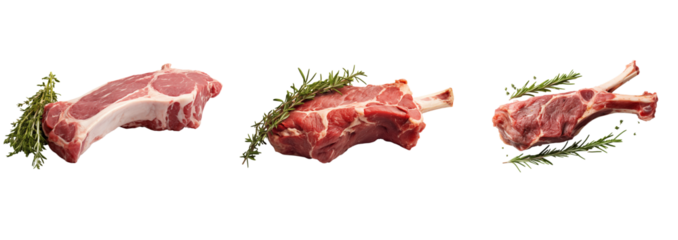 Cuts of Lamb Meat Collection png on transparent background