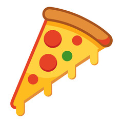 Vector art illustration of a fast food pizza slice