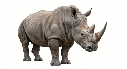 Obraz premium Majestic Rhino Portrait - White Background